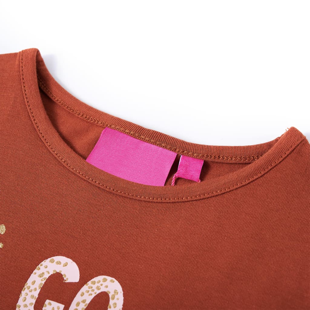Vidaxl Child's Shirt avec manches longues 92 colored cognac