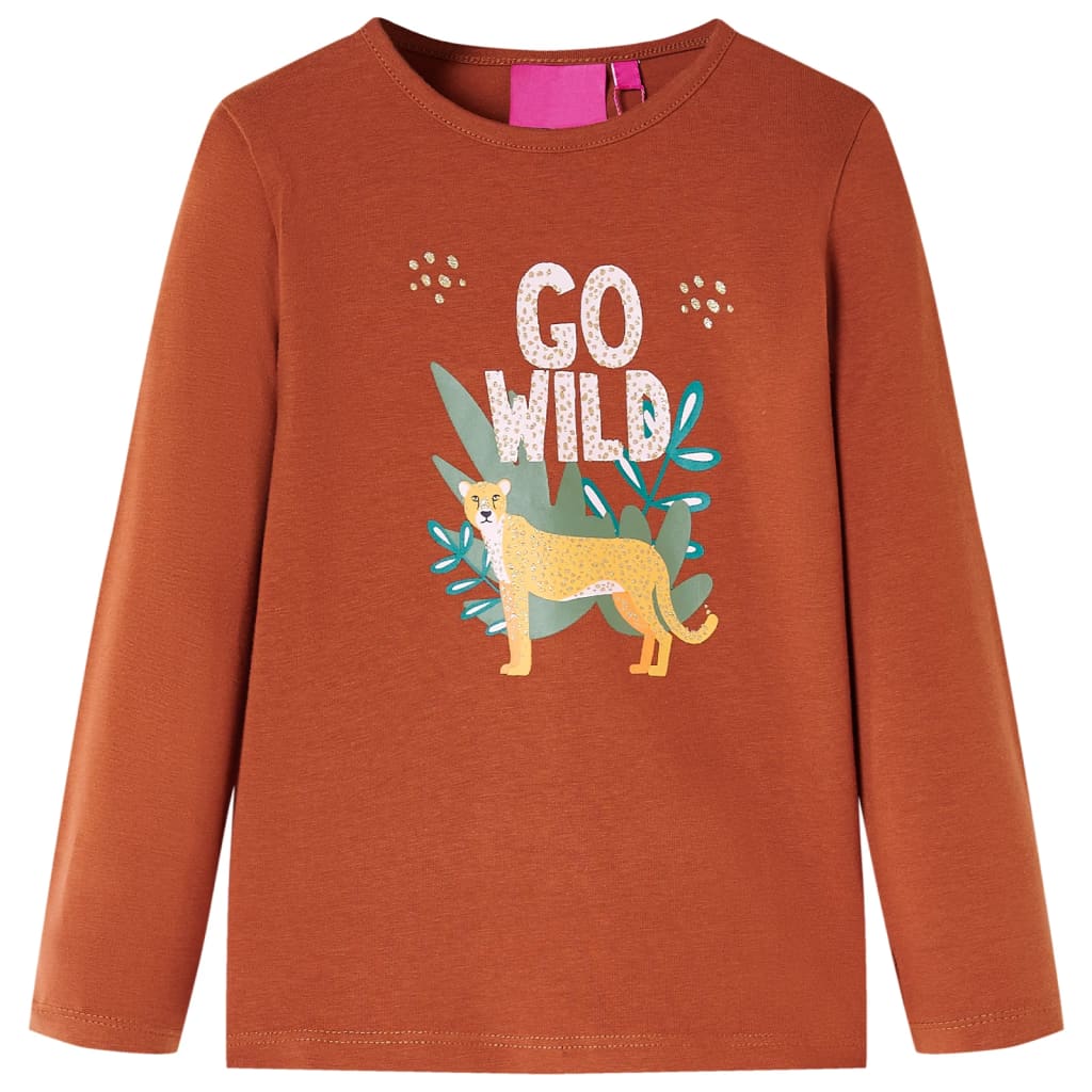 Vidaxl Children's Shirt à manches longues 116 colored cognac