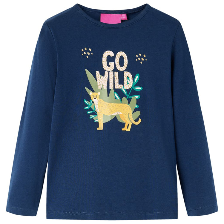 Vidaxl Child's Shirt à manches longues 116 bleu marine