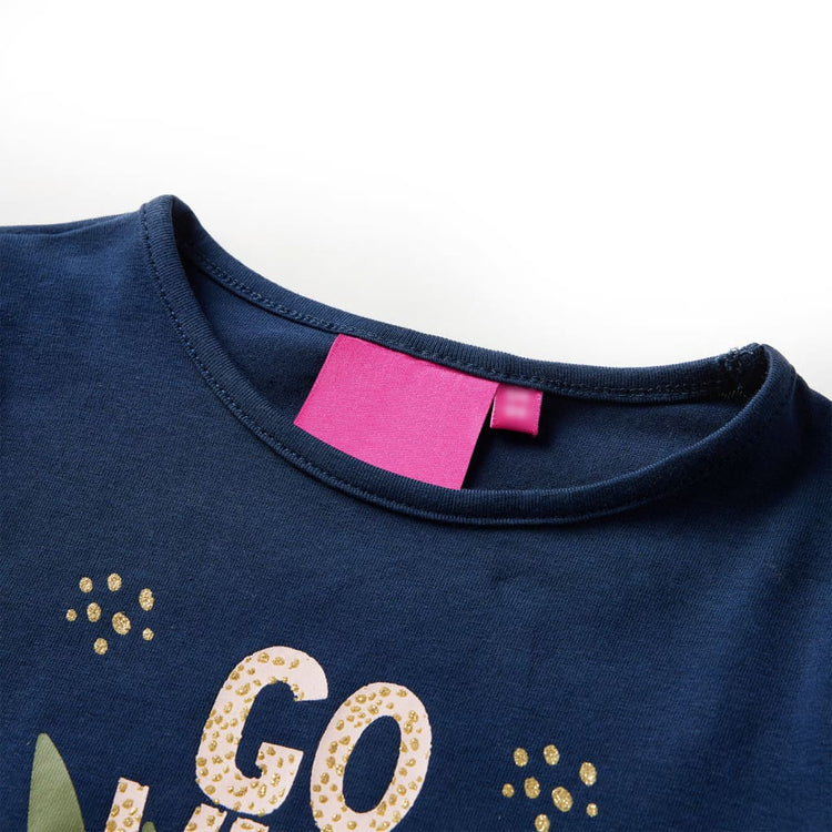 Vidaxl Child's Shirt à manches longues 116 bleu marine