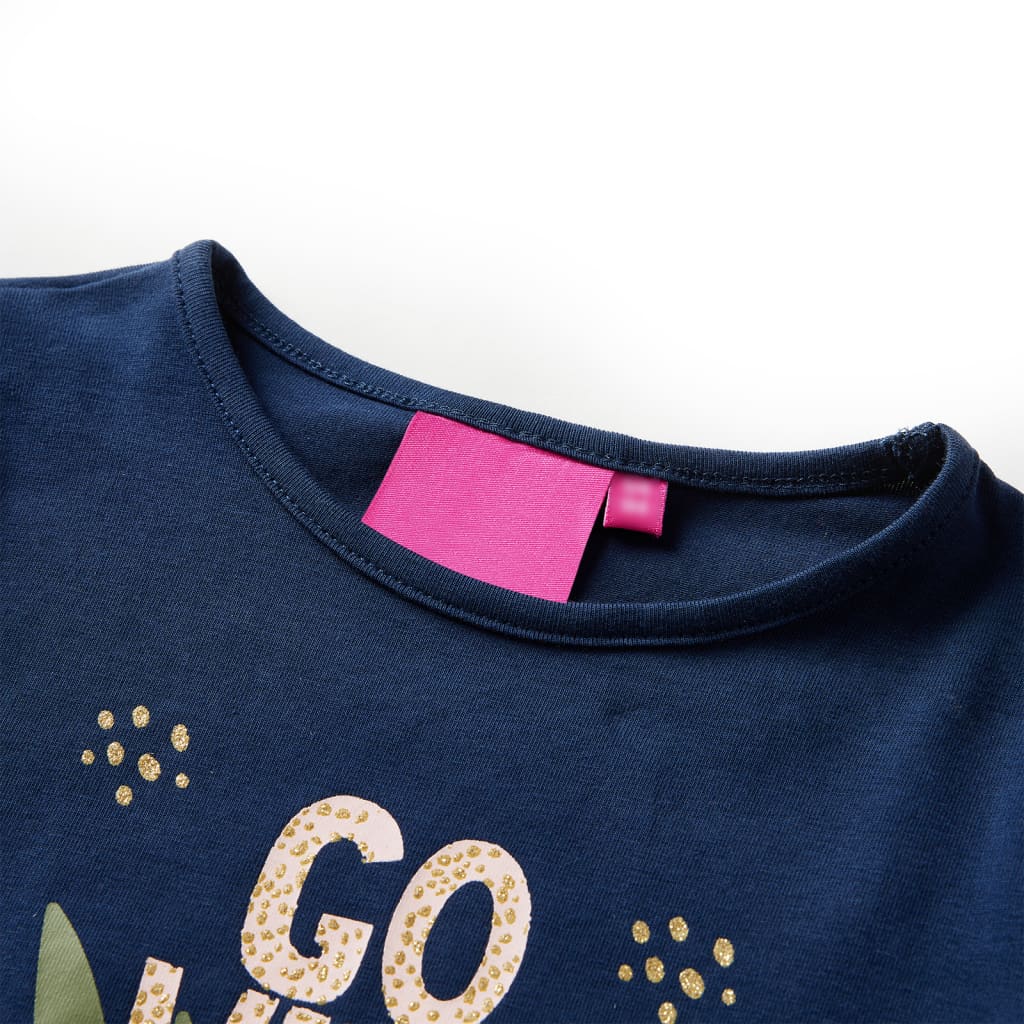 Vidaxl Child's Shirt à manches longues 140 bleu marine