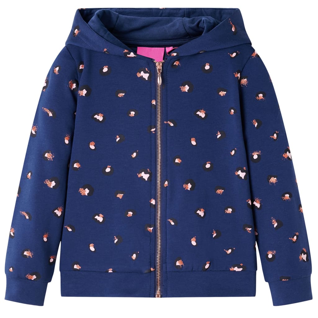 Vidaxl gilet pour enfants avec capuche 140 bleu marine