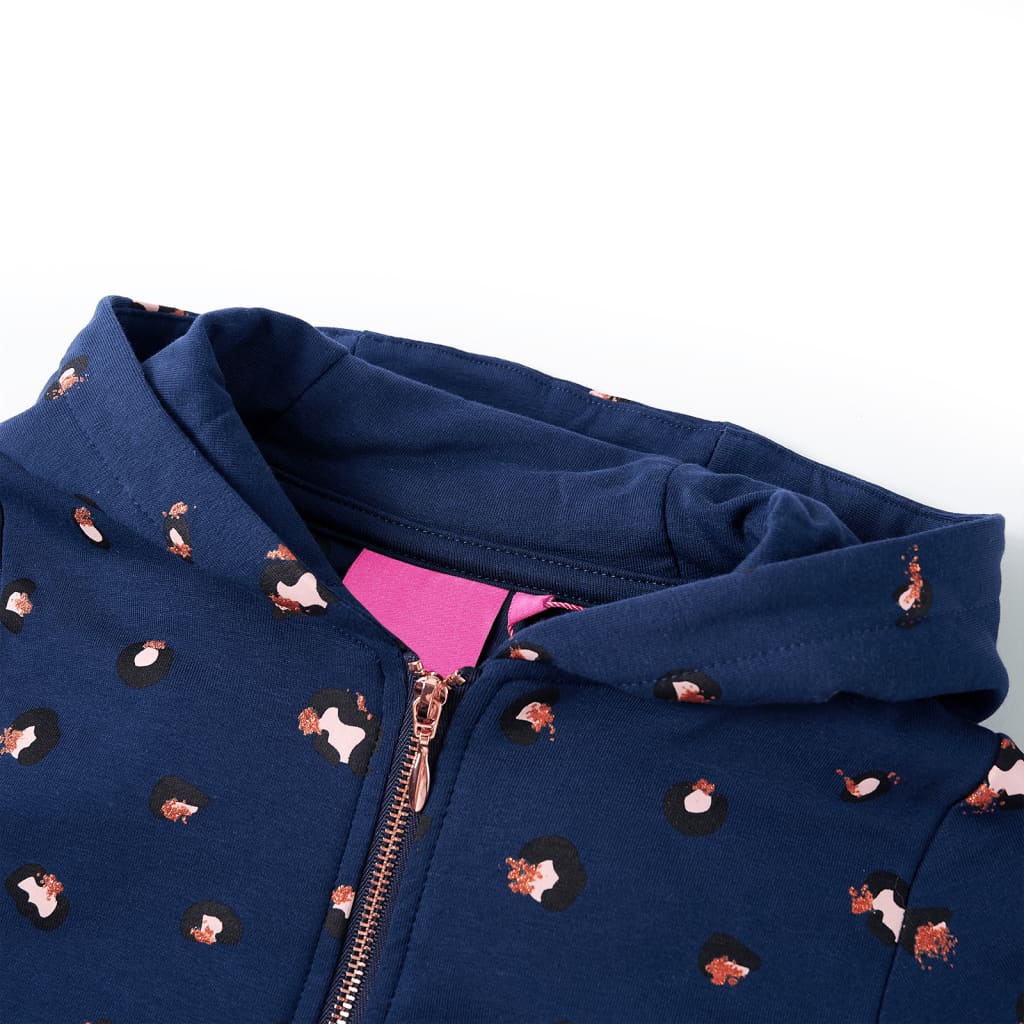 Vidaxl gilet pour enfants avec capuche 140 bleu marine