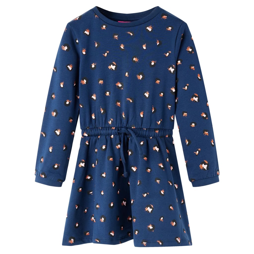 Vidaxl Robe pour enfants à manches longues 92 bleu marine