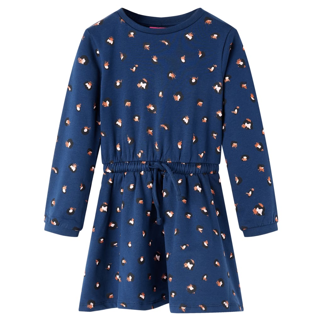 Vidaxl Robe pour enfants à manches longues 104 bleu marine