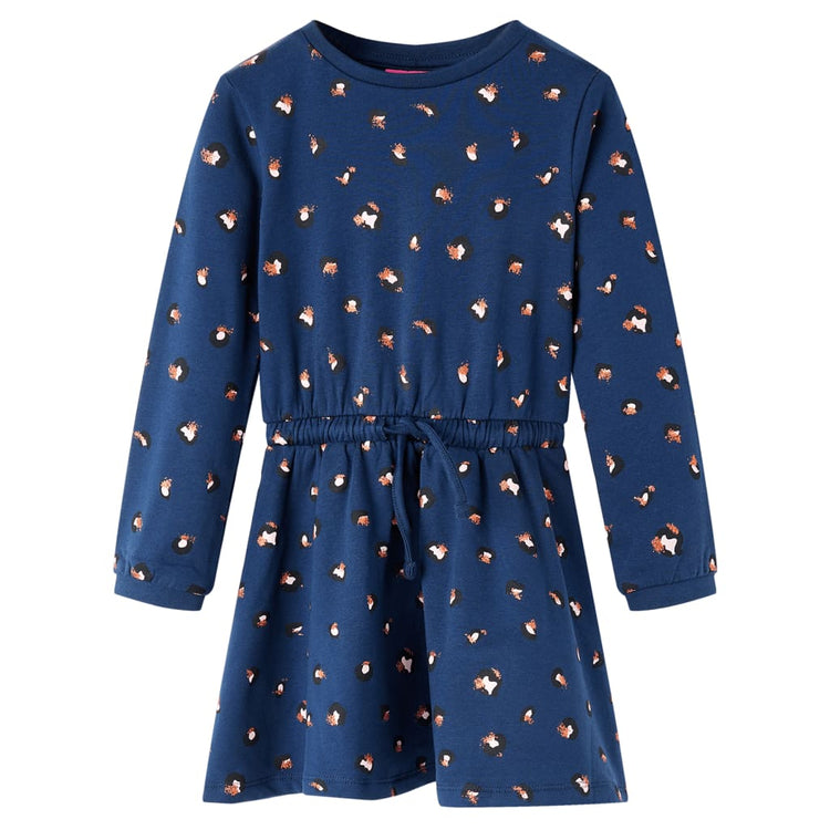 Vidaxl Robe pour enfants à manches longues 104 bleu marine
