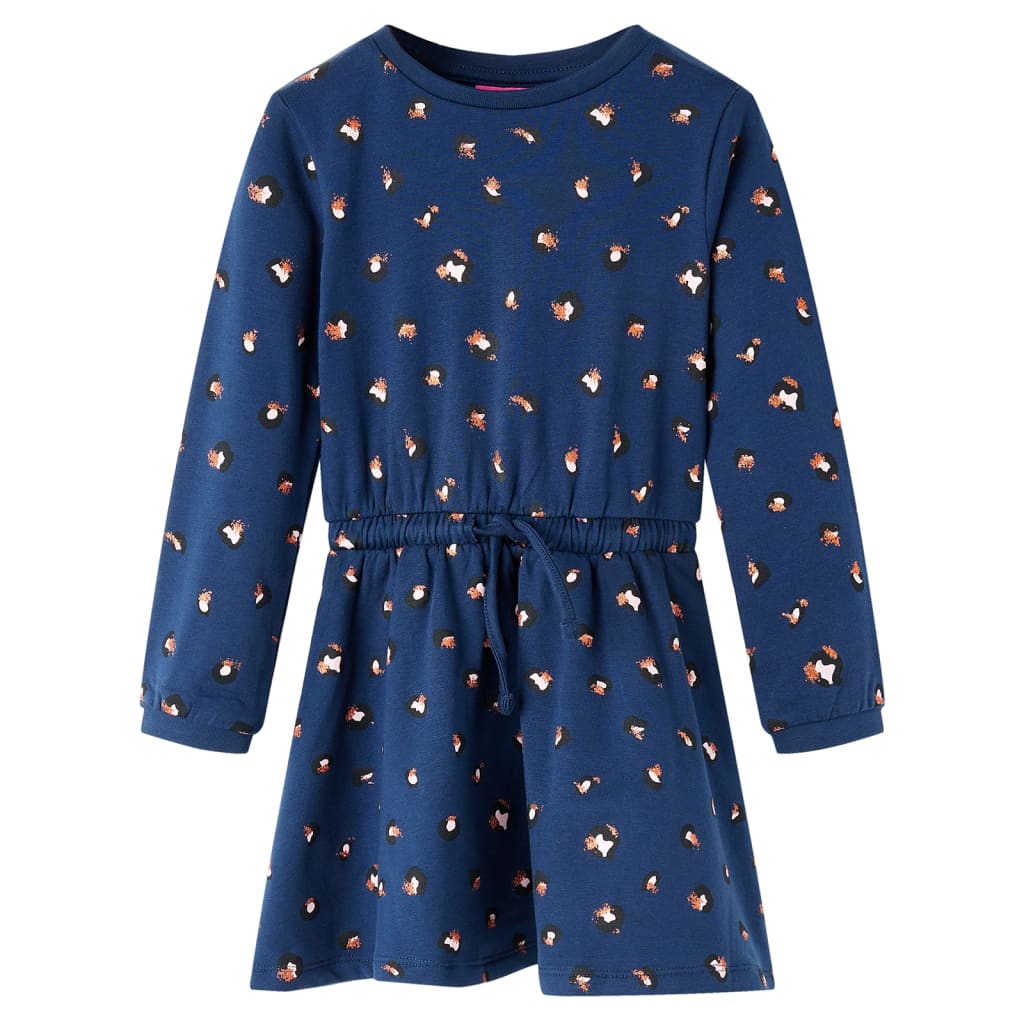 Vidaxl Robe pour enfants à manches longues 116 bleu marine