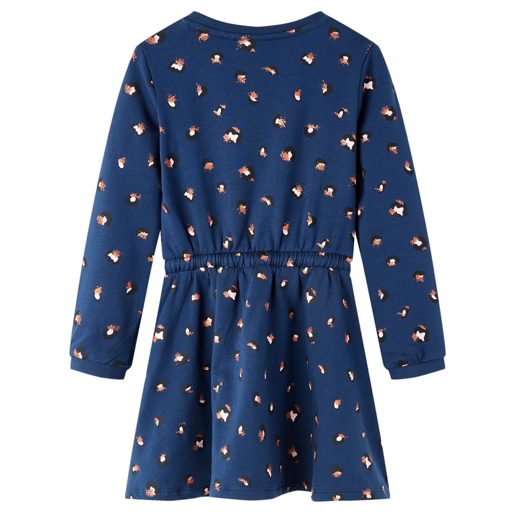 Vidaxl Robe pour enfants à manches longues 116 bleu marine