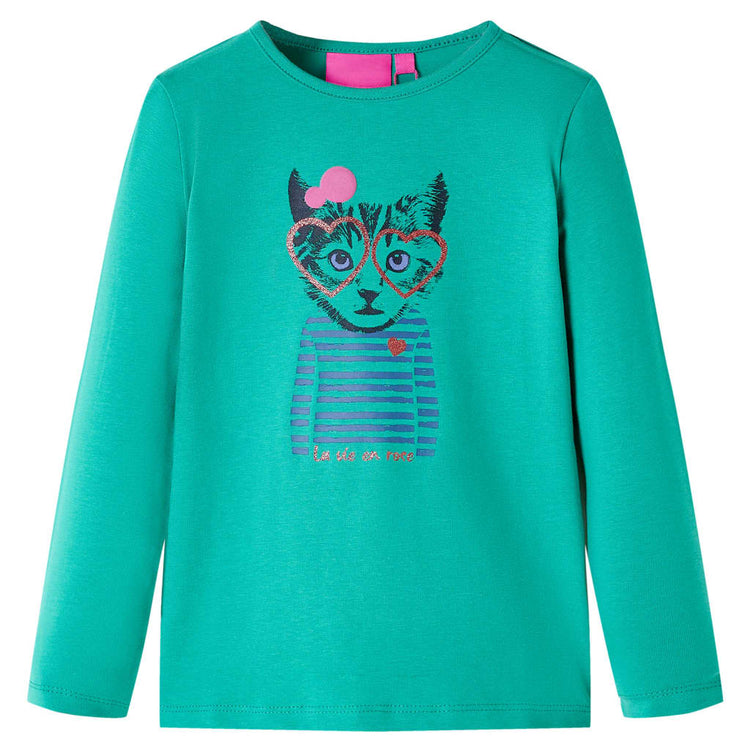 Vidaxl Child's Shirt à manches longues 92 vert vif