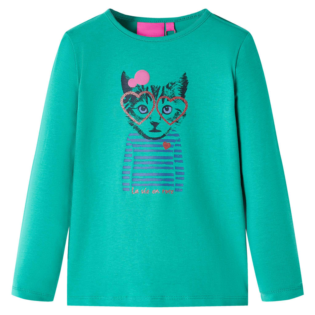 Vidaxl Children's Shirt avec manches longues 104 vert vif
