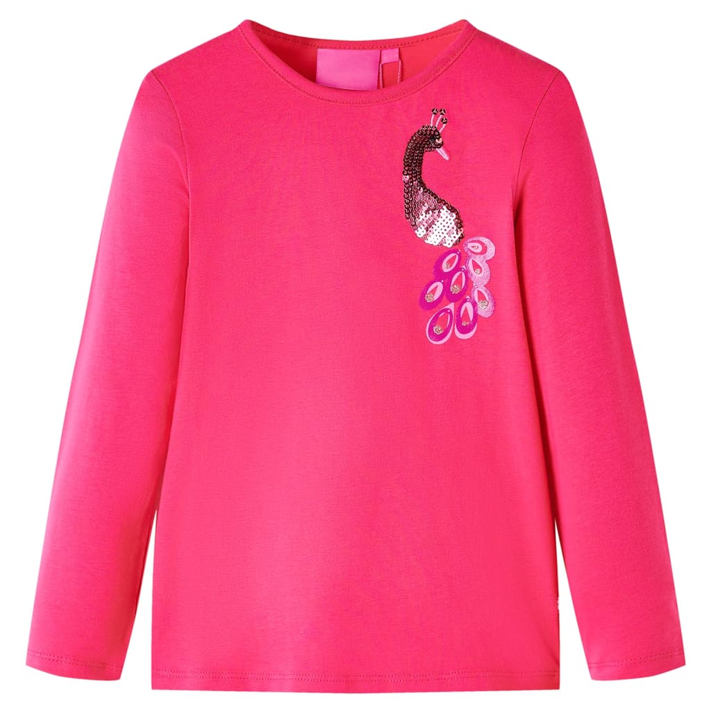Vidaxl Child's Shirt à manches longues 128 rose vif