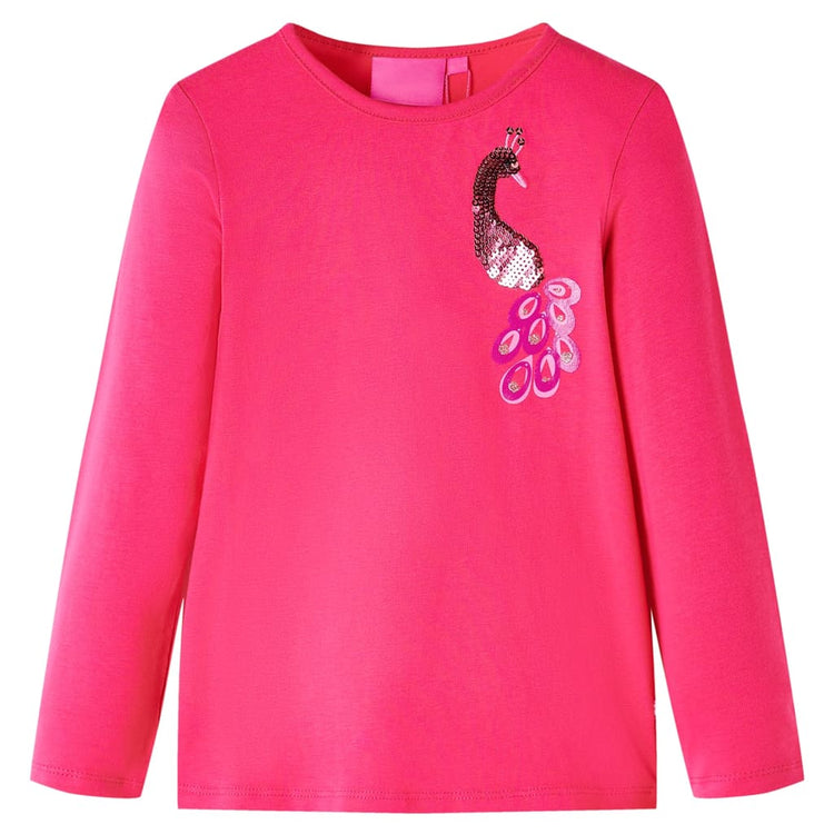 Vidaxl Child's Shirt à manches longues 128 rose vif