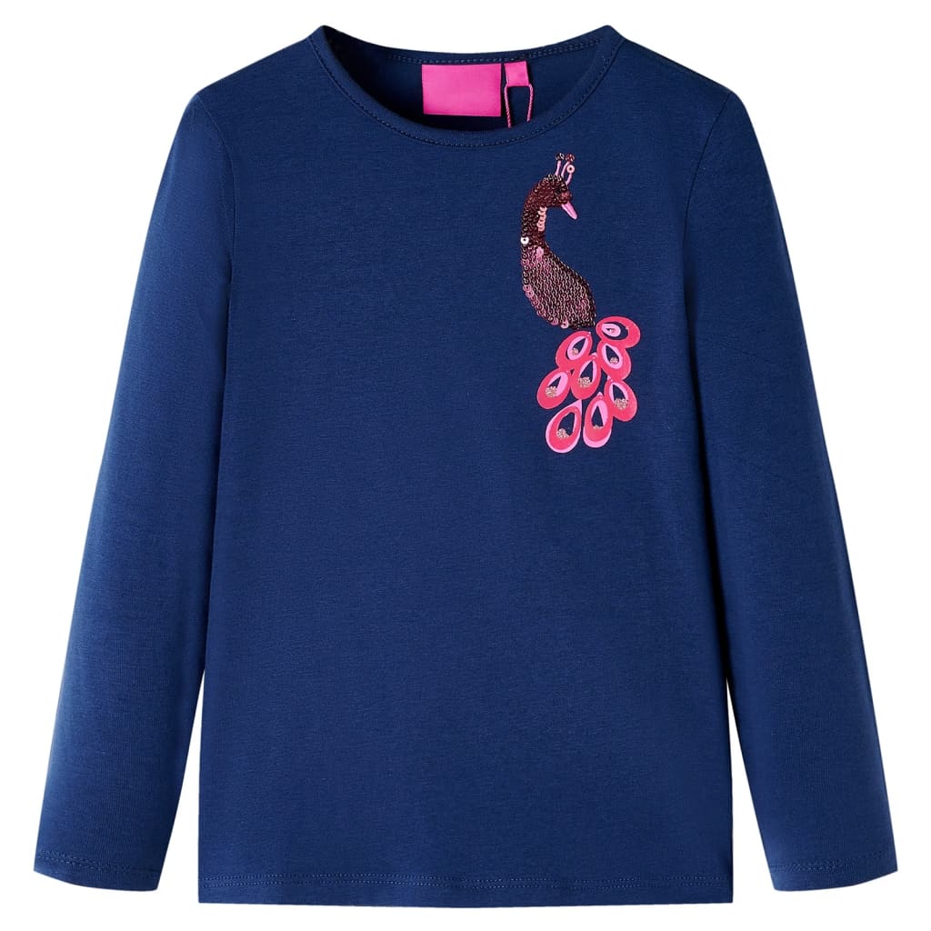 Vidaxl Child's Shirt à manches longues 140 bleu marine