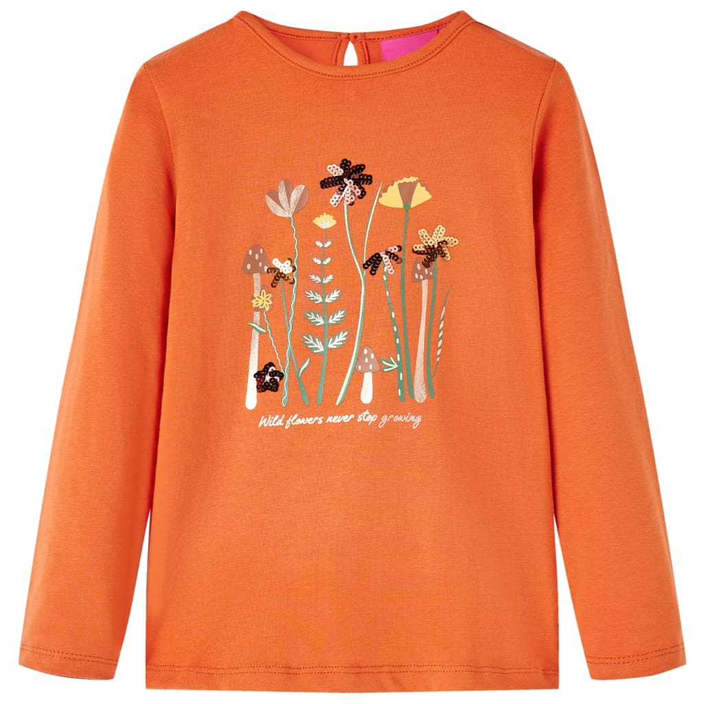 Vidaxl Child's Shirt à manches longues 104 Oranjebruin