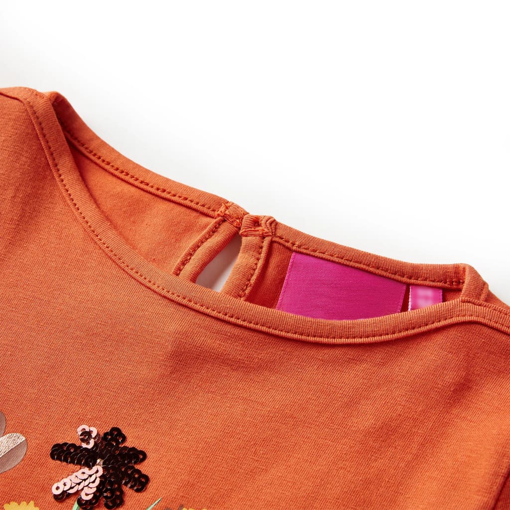 Vidaxl Child's Shirt à manches longues 116 Oranjebruin