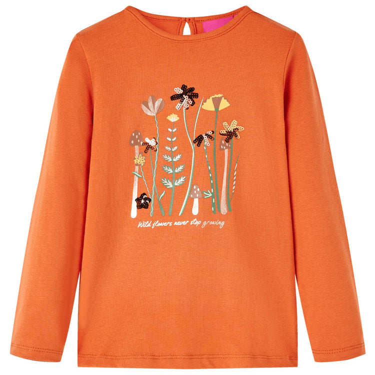 Vidaxl Child's Shirt à manches longues 128 Oranjebruin