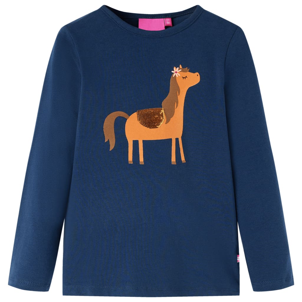 Vidaxl Child's Shirt à manches longues 92 bleu marine