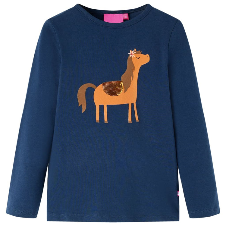Vidaxl Child's Shirt à manches longues 104 bleu marine