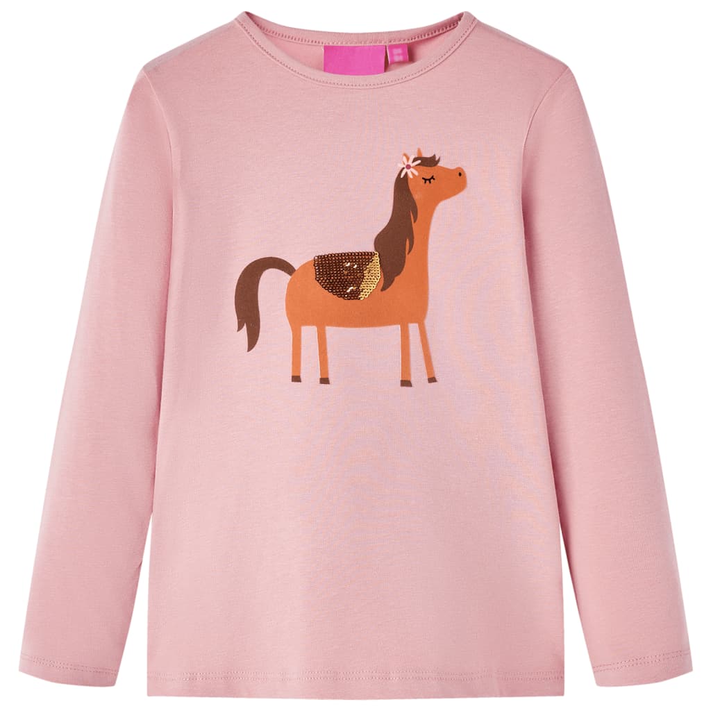Vidaxl Child's Shirt à manches longues 116 rose clair