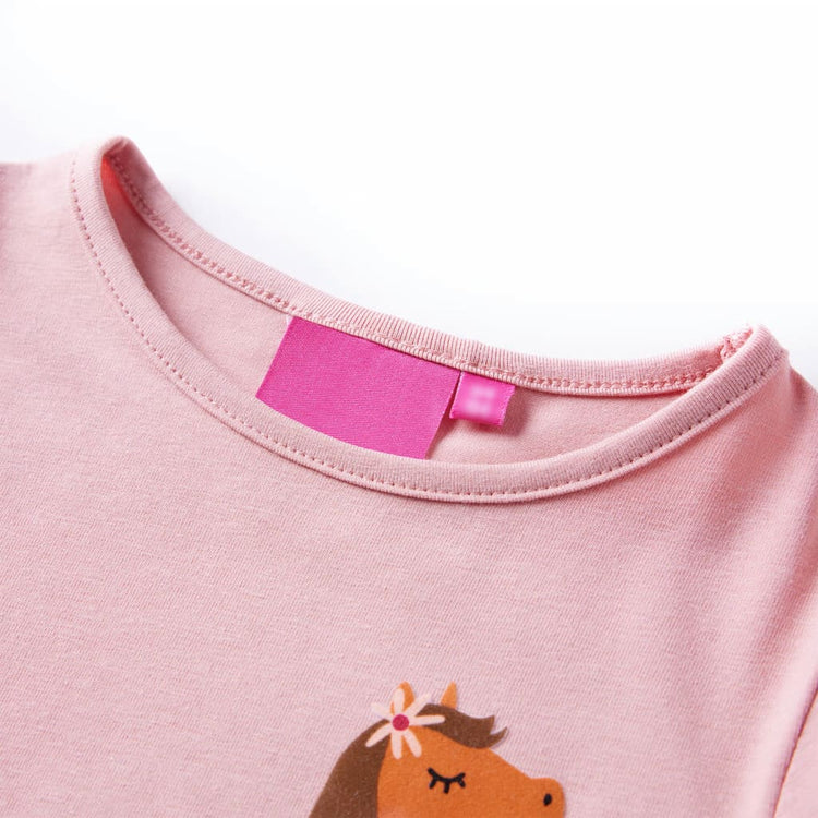 Vidaxl Child's Shirt à manches longues 116 rose clair