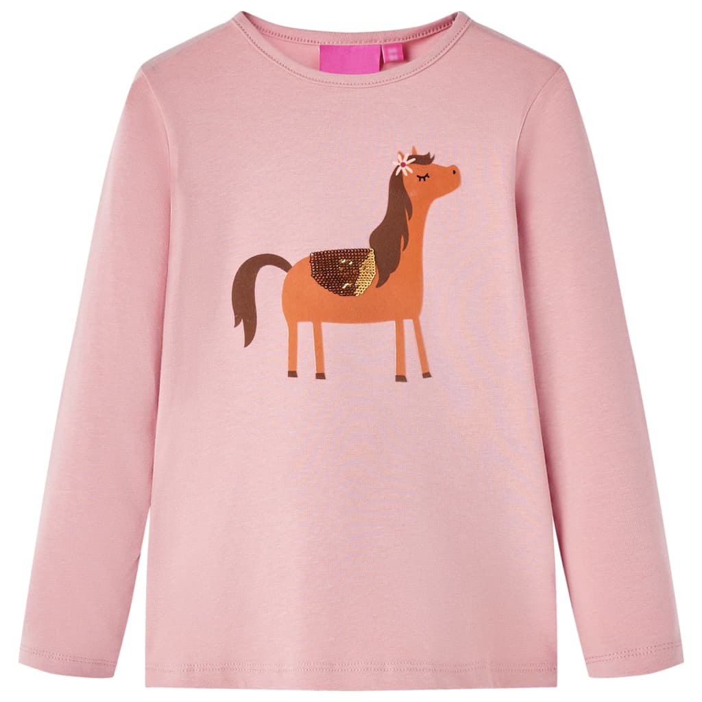 Vidaxl Child's Shirt à manches longues 128 rose clair