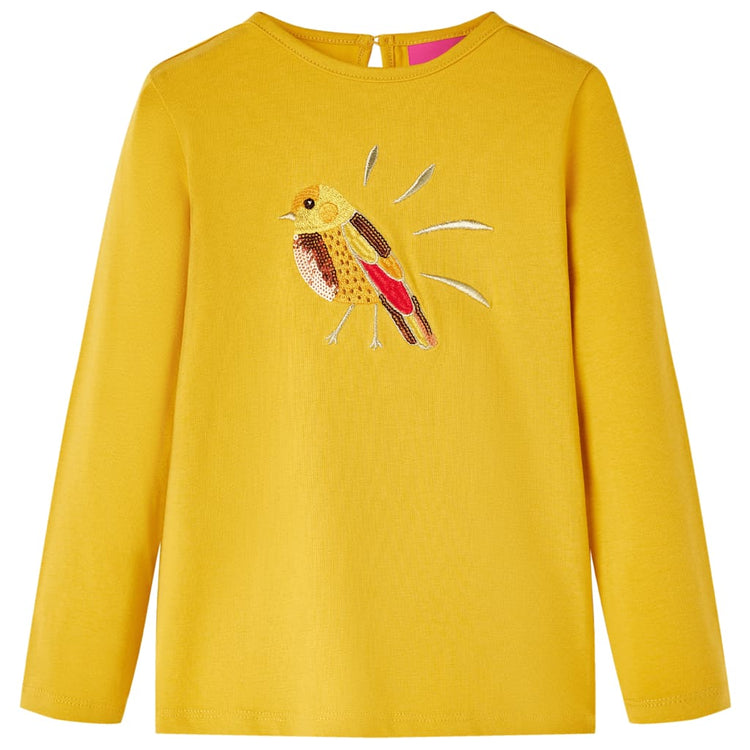 Vidaxl Child's Shirt à manches longues 92 Ochère foncé coloré