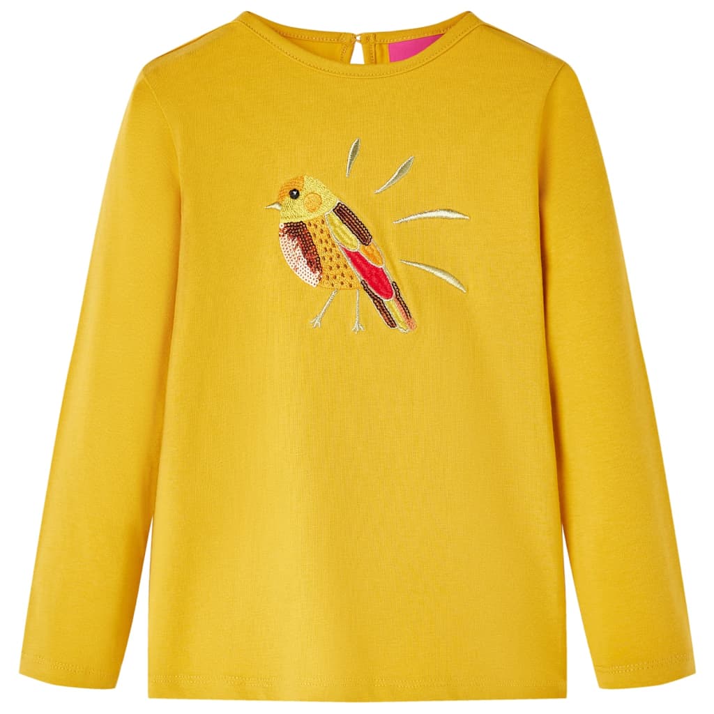 Vidaxl Child's Shirt à manches longues 128 Ochère foncé coloré