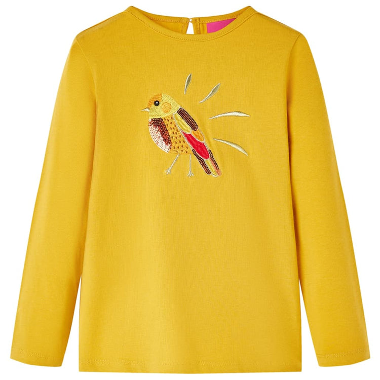 Vidaxl Child's Shirt à manches longues 128 Ochère foncé coloré