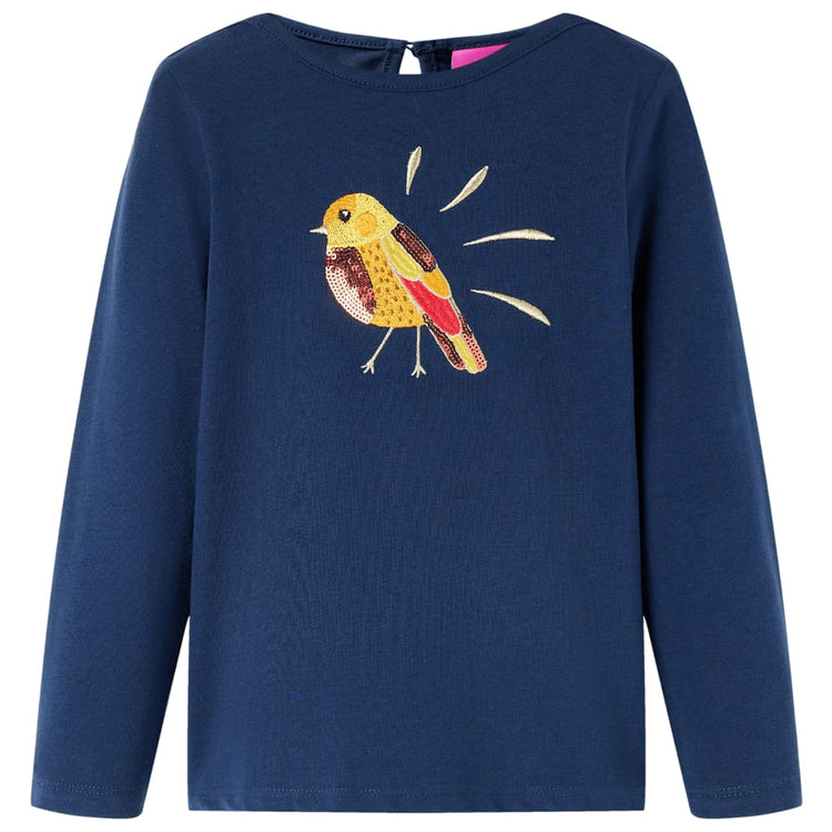 Vidaxl Child's Shirt à manches longues 140 bleu marine