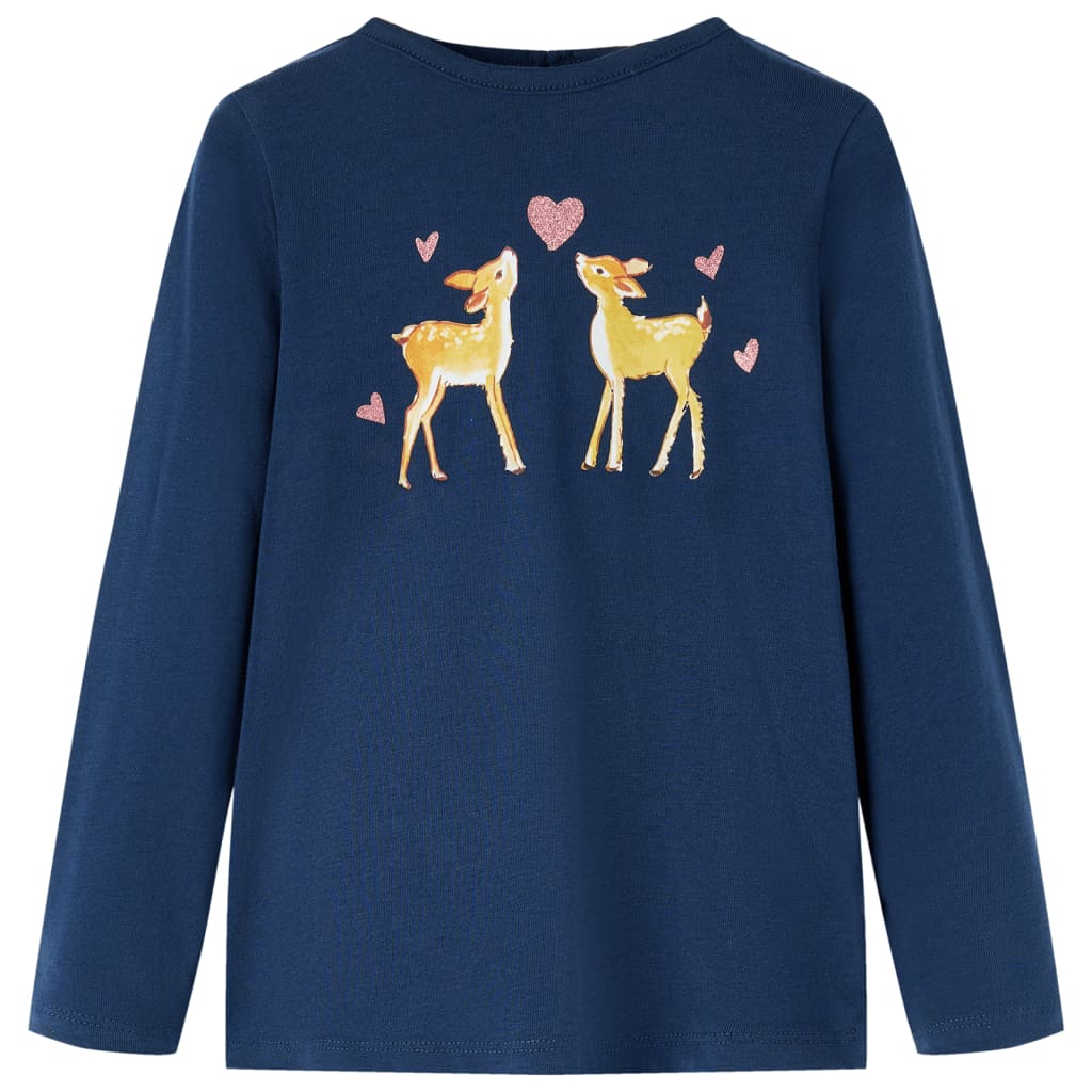 Vidaxl Child's Shirt à manches longues 128 bleu marine