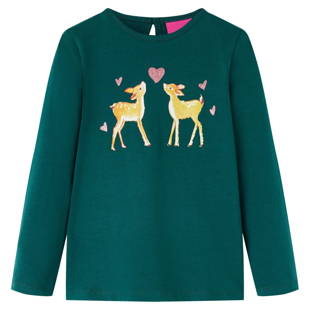 Vidaxl Children's Shirt à manches longues 104 Donkergroen