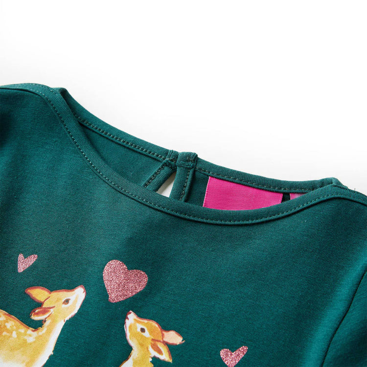 Vidaxl Child's Shirt à manches longues 116 vert foncé