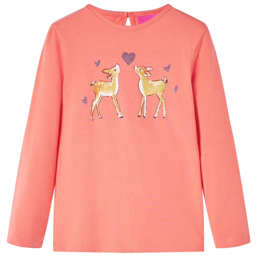 Vidaxl Child's Shirt à manches longues 116 Coral-Colored