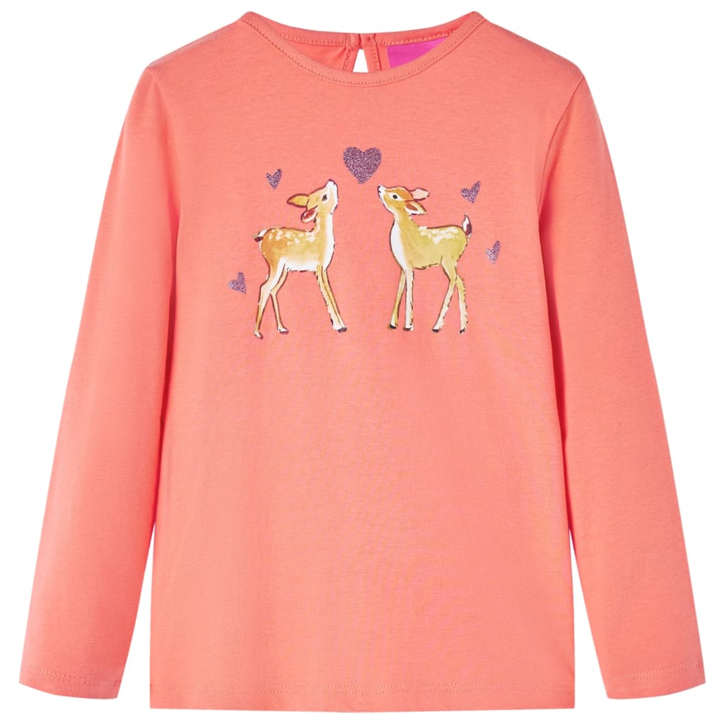 Vidaxl Child's Shirt à manches longues 128 Coral-Colored
