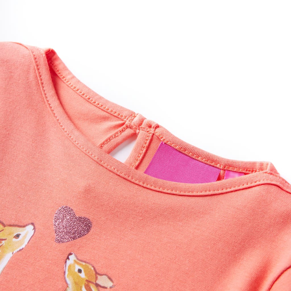 Vidaxl Child's Shirt à manches longues 128 Coral-Colored