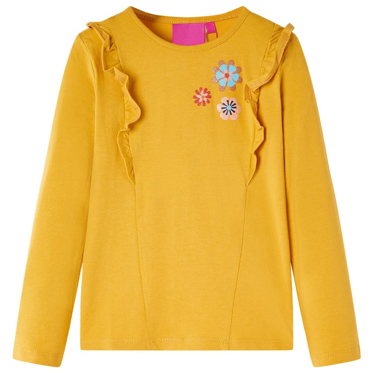 Vidaxl Children's Shirt à manches longues 92 Donkerokerkligent