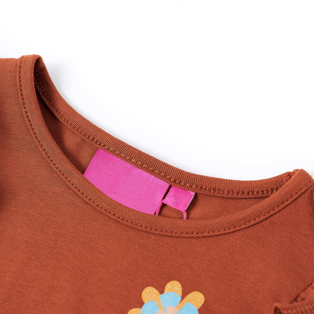 Vidaxl Child's Shirt avec manches longues 92 colored cognac
