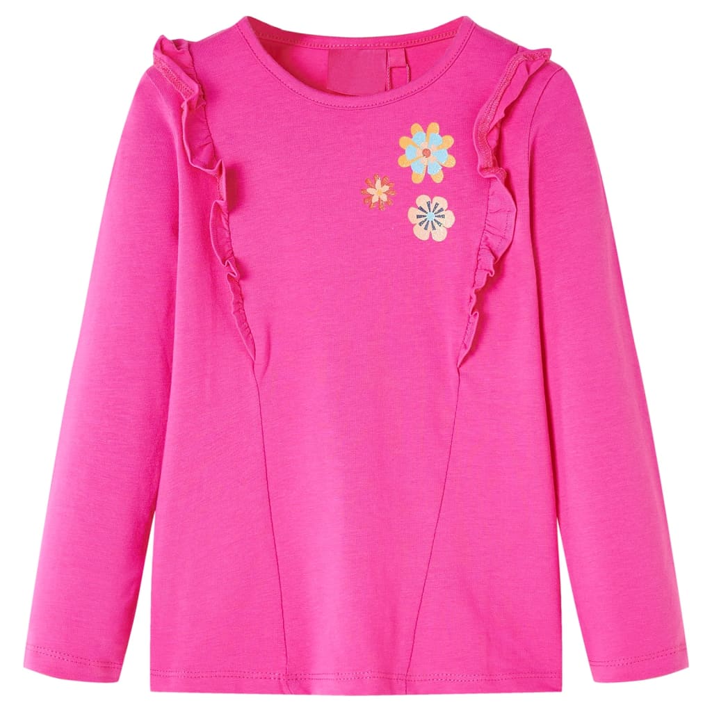Vidaxl Child's Shirt à manches longues 116 rose foncé