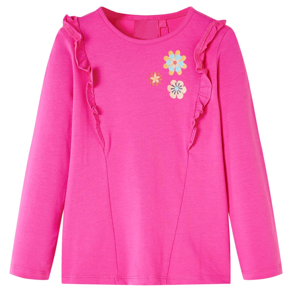 Vidaxl Child's Shirt à manches longues 128 rose foncé
