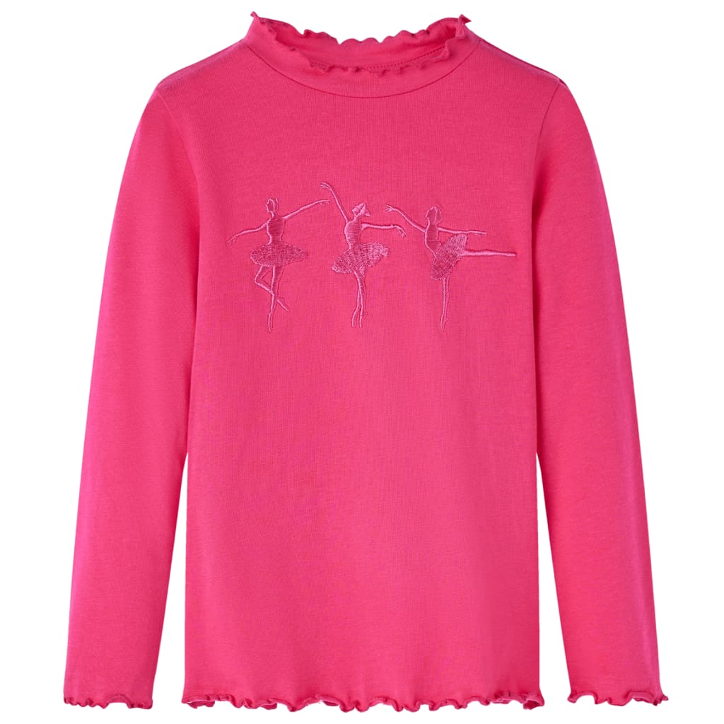 Vidaxl Child's Shirt à manches longues 128 rose vif