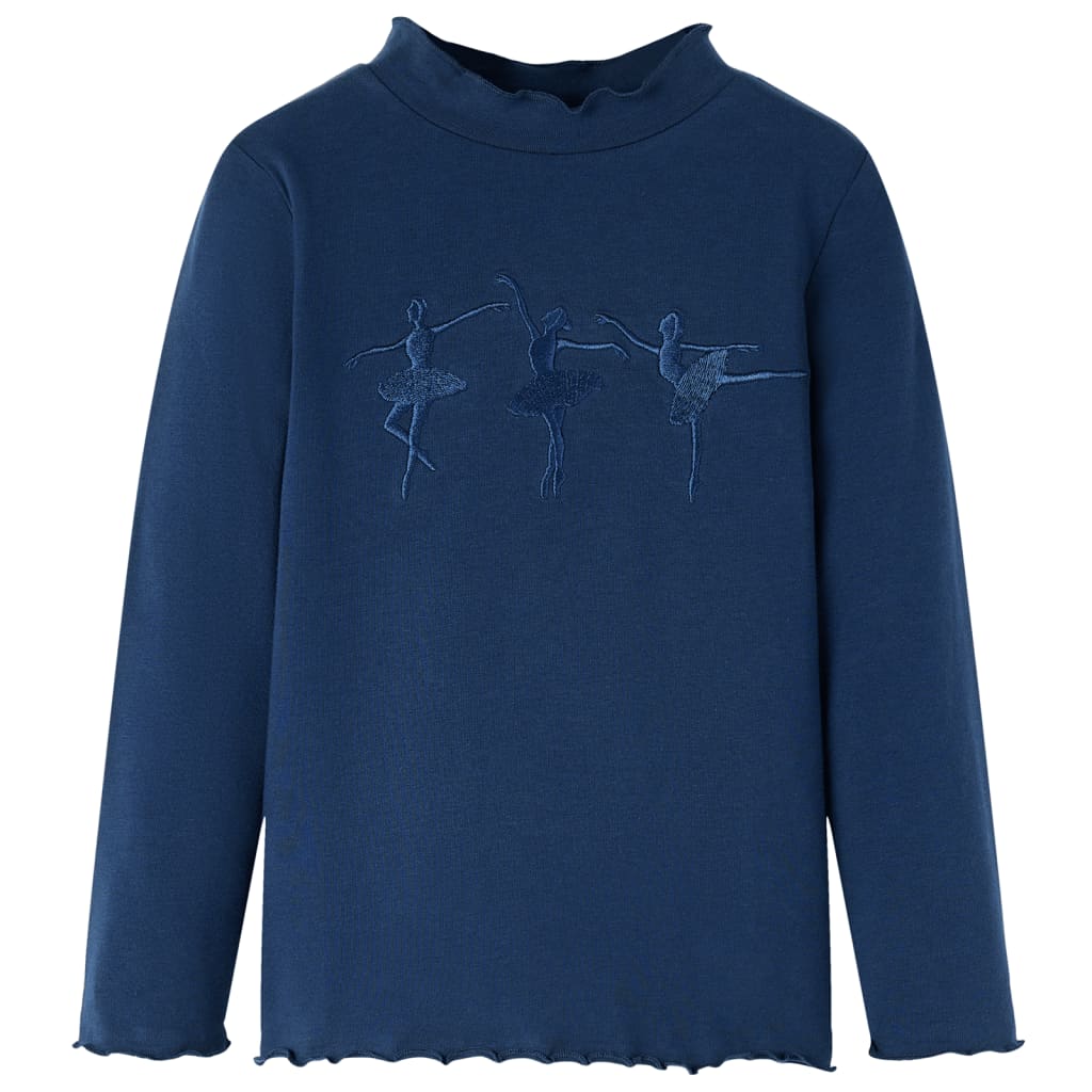 Vidaxl Child's Shirt Long Manches 140 bleu marine