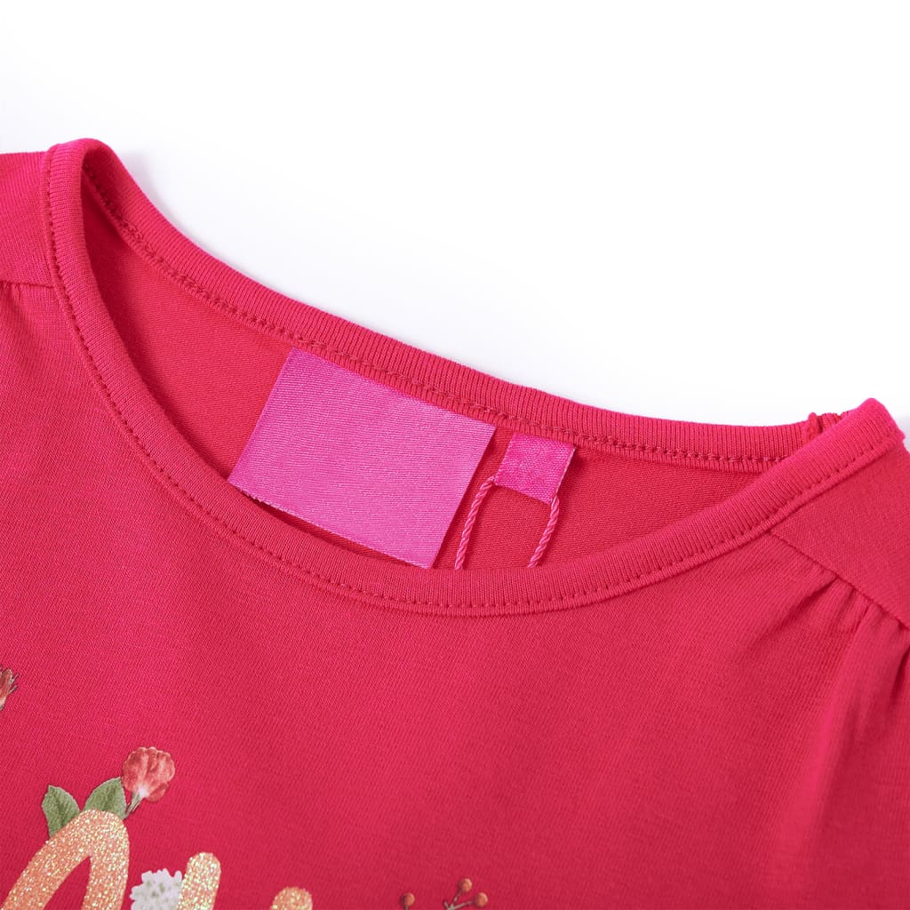 Vidaxl Child's Shirt à manches longues 128 rose vif