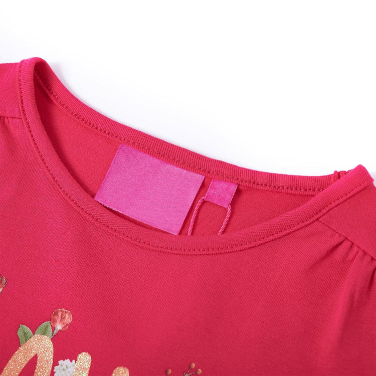 Vidaxl Child's Shirt à manches longues 128 rose vif