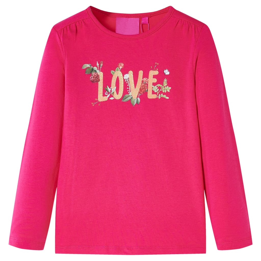 Vidaxl Child's Shirt à manches longues 140 rose vif
