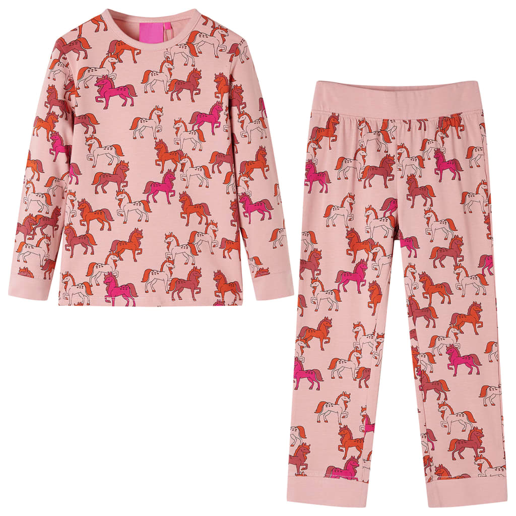 Vidaxl Pyjamas pour enfants à manches longues 140 rose clair