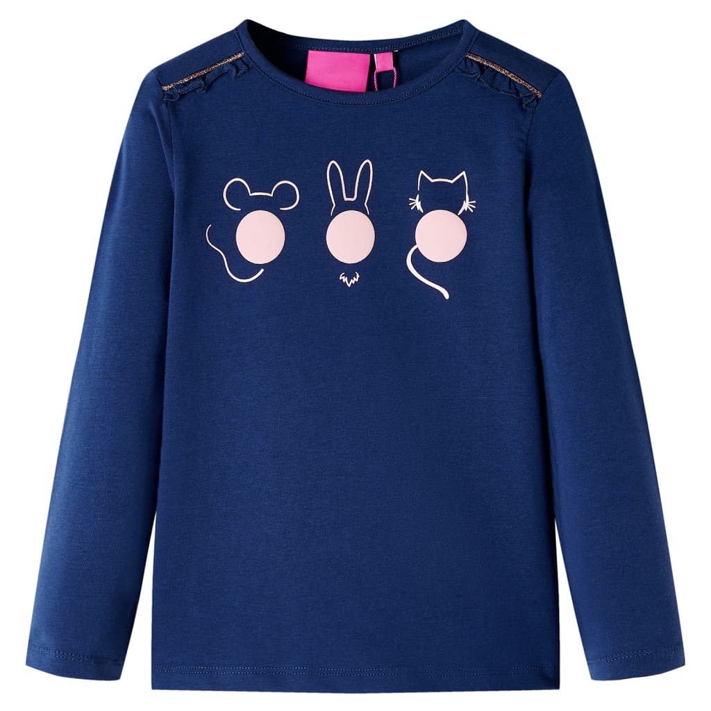 Vidaxl Child's Shirt à manches longues 92 bleu marine