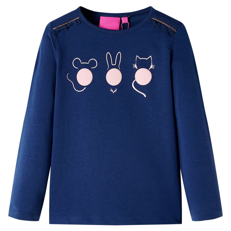 Vidaxl Child's Shirt à manches longues 92 bleu marine