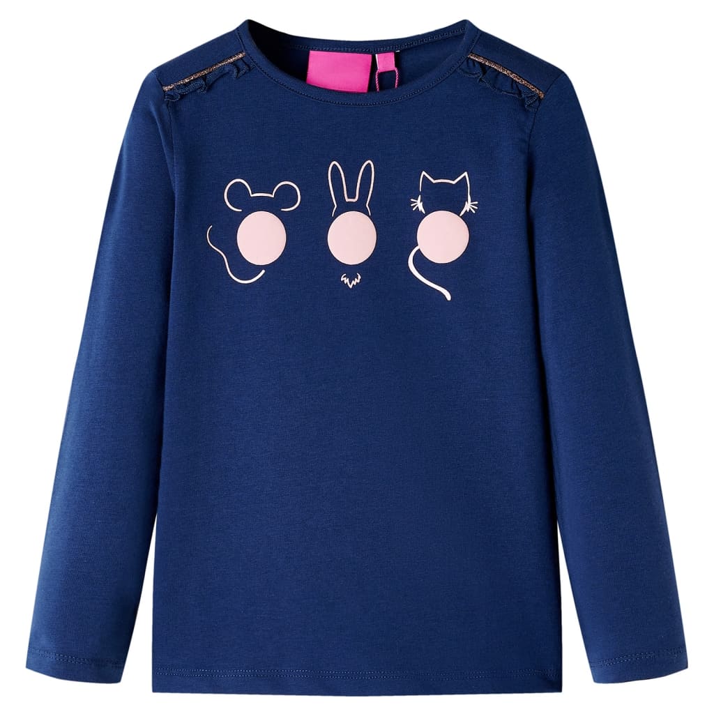 Vidaxl Child's Shirt à manches longues 104 bleu marine