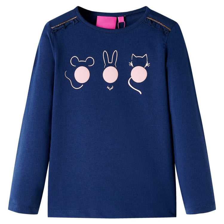 Vidaxl Child's Shirt à manches longues 104 bleu marine