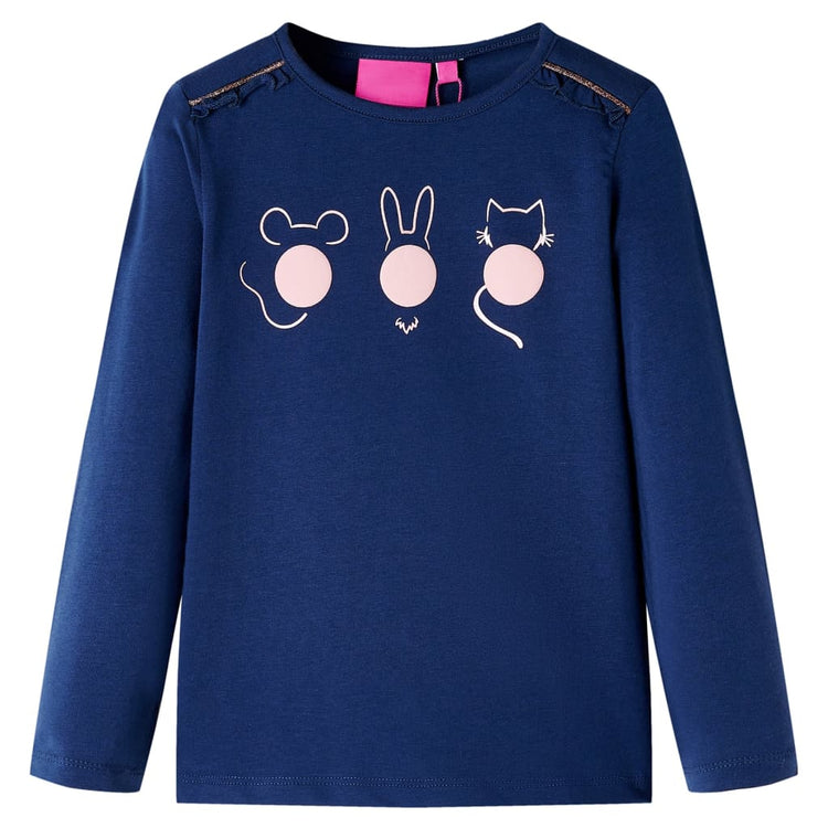 Vidaxl Child's Shirt à manches longues 116 bleu marine